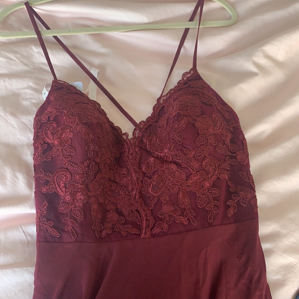 Azazie Cabernet floor length dress, never been worn, size 10 - Picture 3 of 4